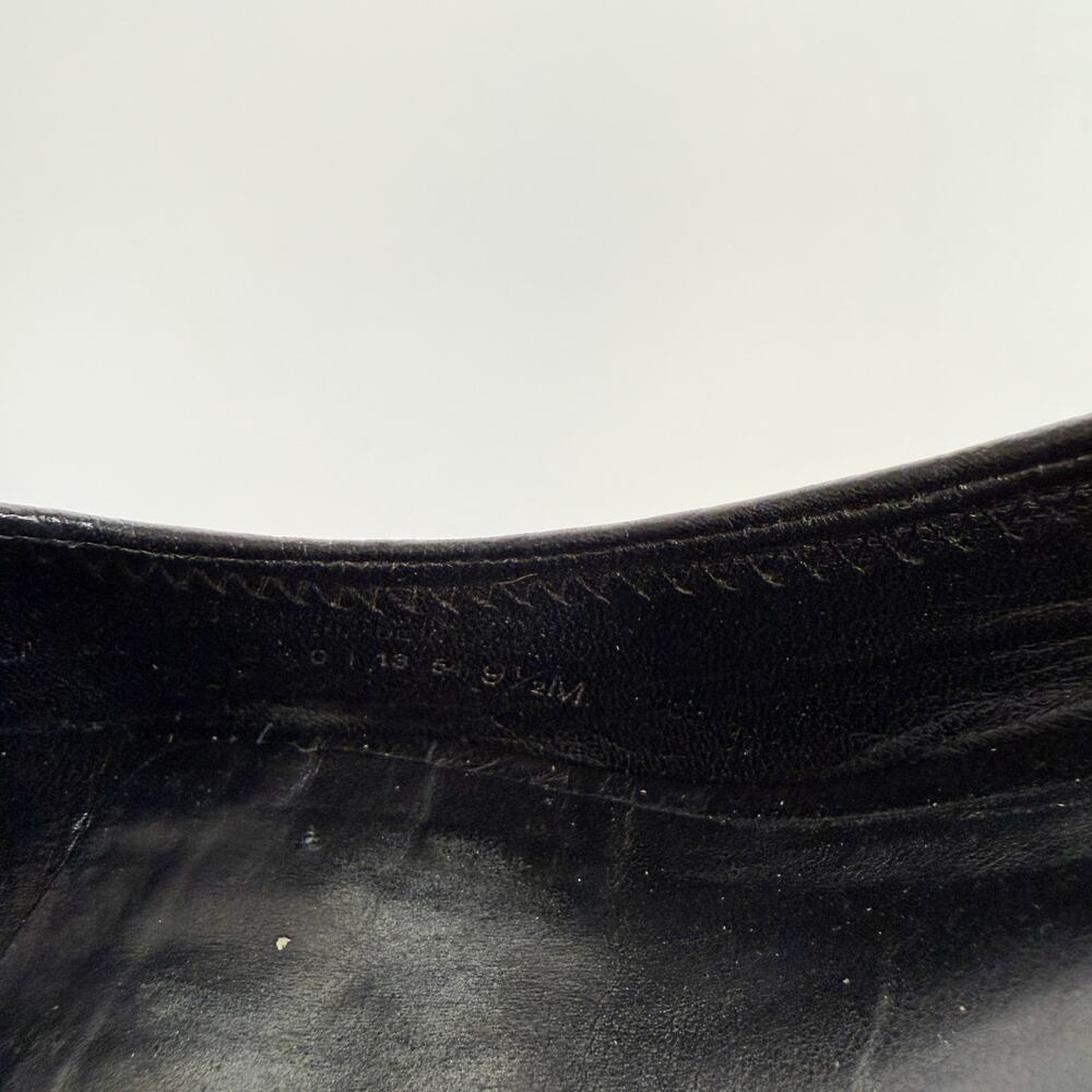 Tory Burch Sally Wedge Heels Peep Toe Black Silver - 9.5 - Picture 9 of 10